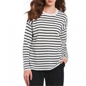 Eileen Fisher Black and White Striped Sweater